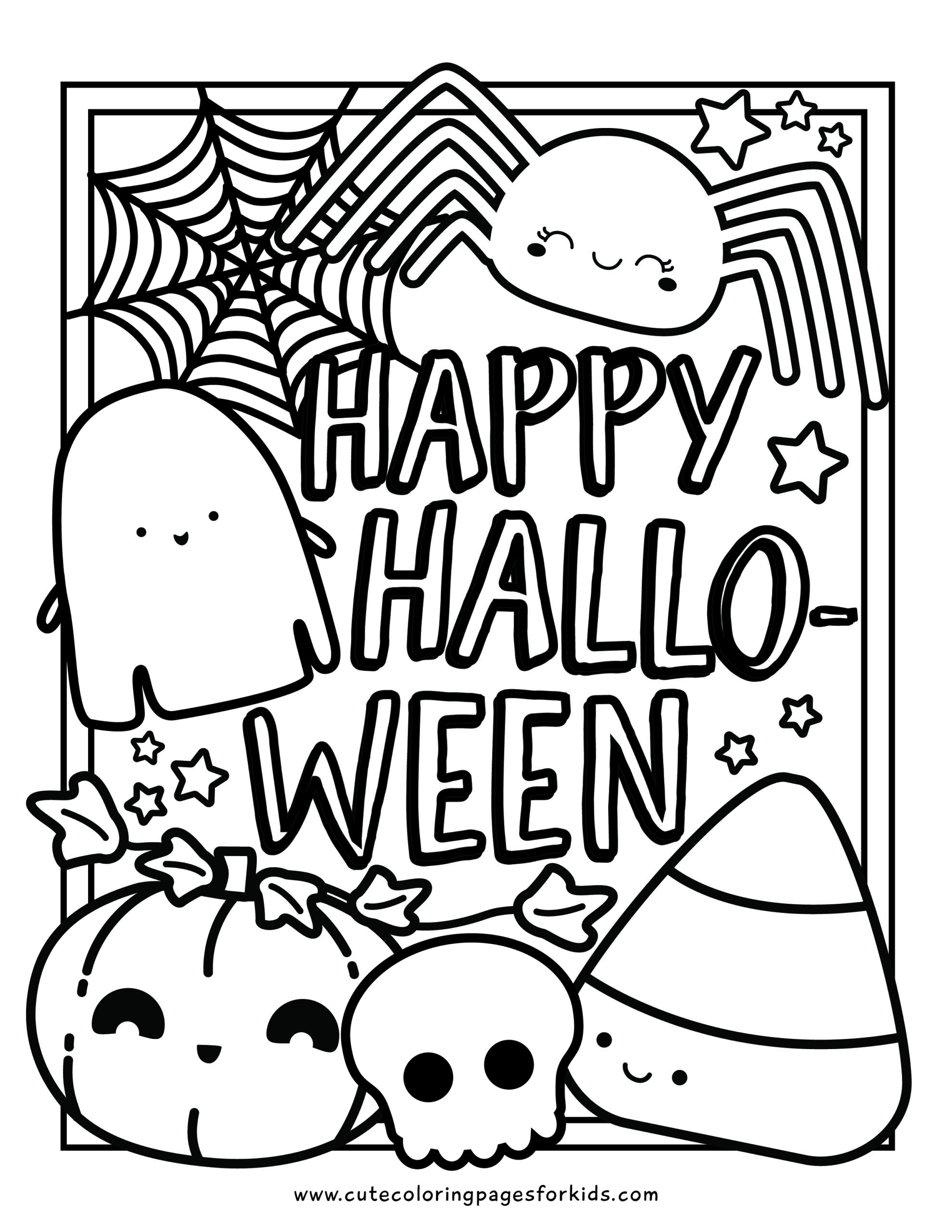 Cute Halloween Activity Bundle Halloween Coloring Pages 