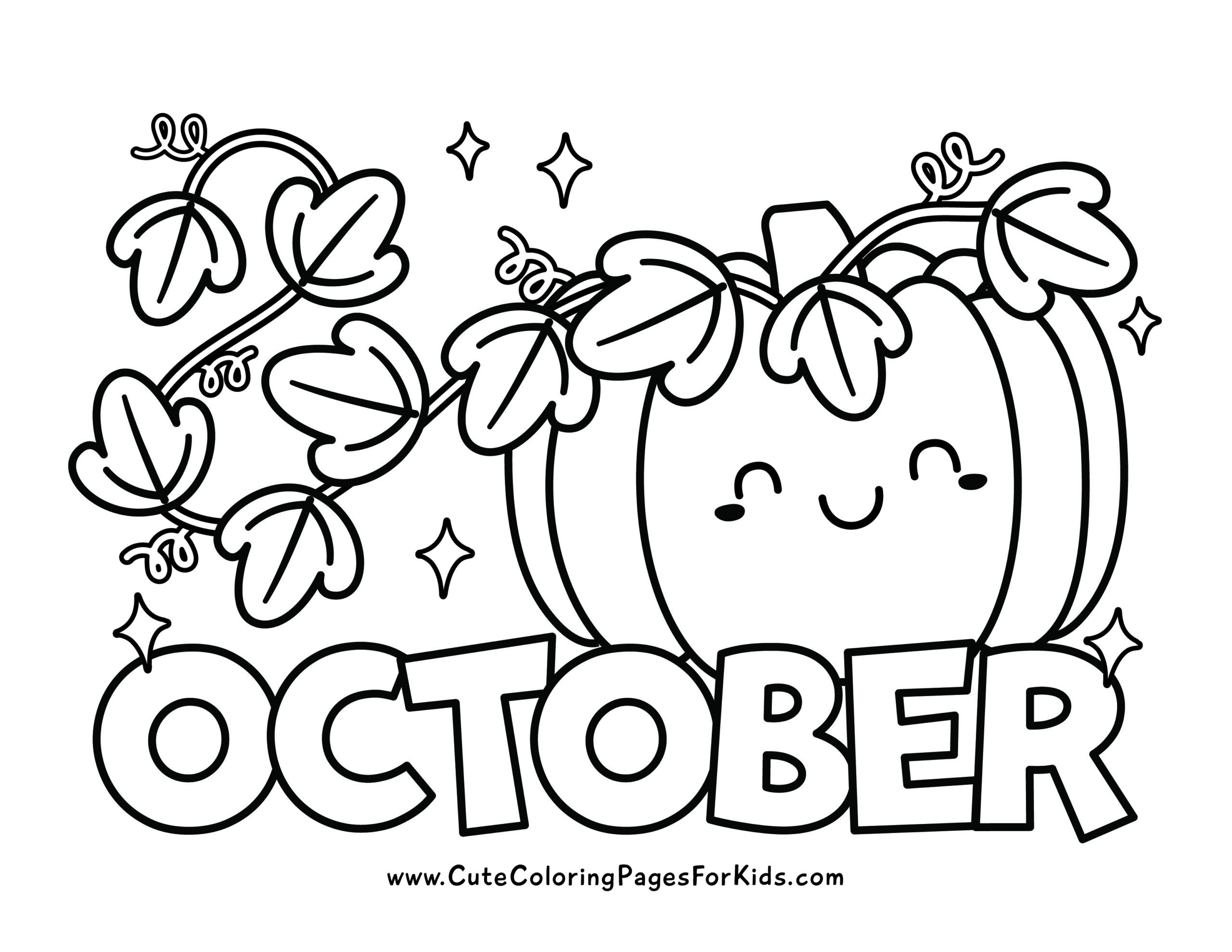 October Coloring Pages Cute Coloring Pages For Kids