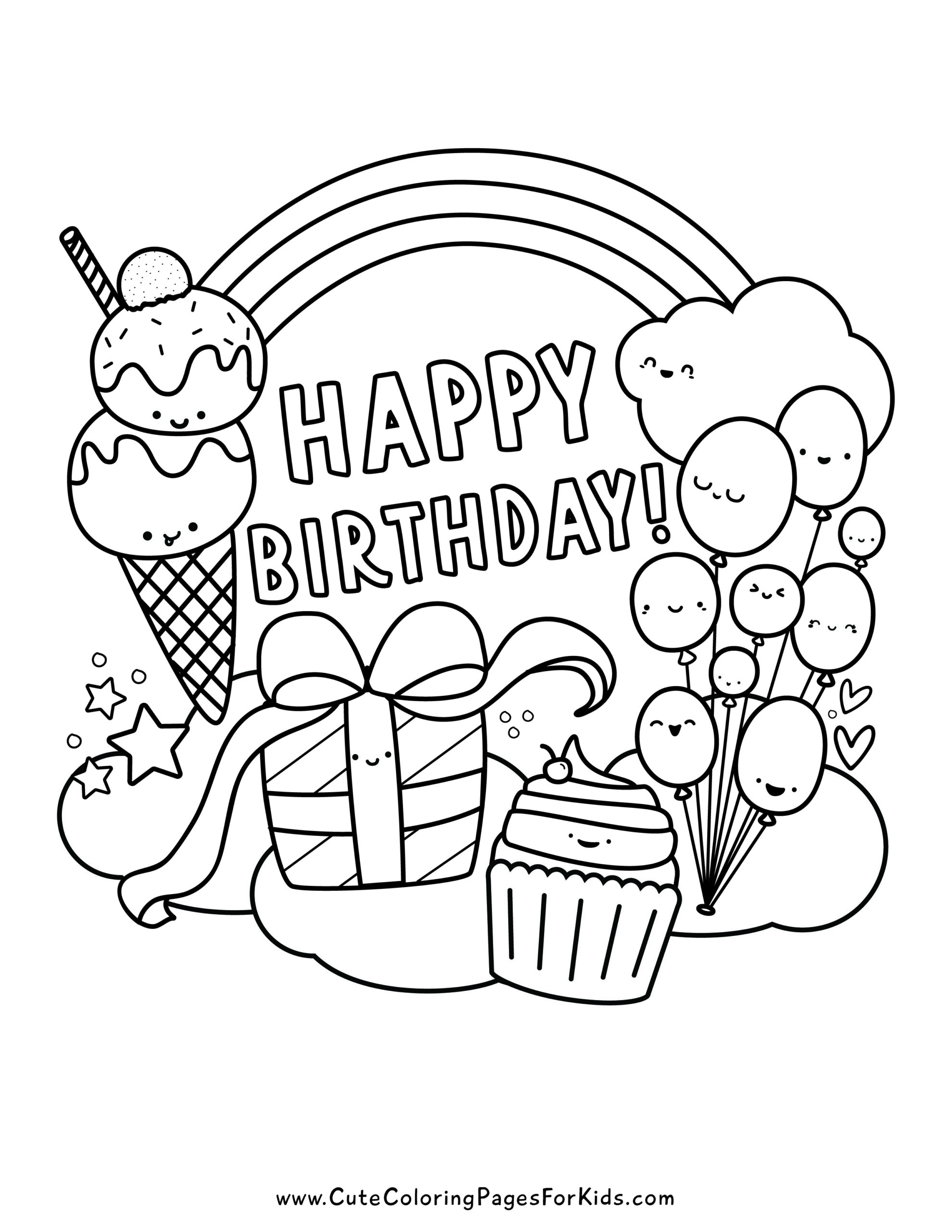 Free Printable Birthday Coloring Pages - Cute Coloring Pages For Kids