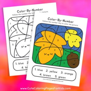 Fall Color-By-Number Printables for Kids - Cute Coloring Pages For Kids