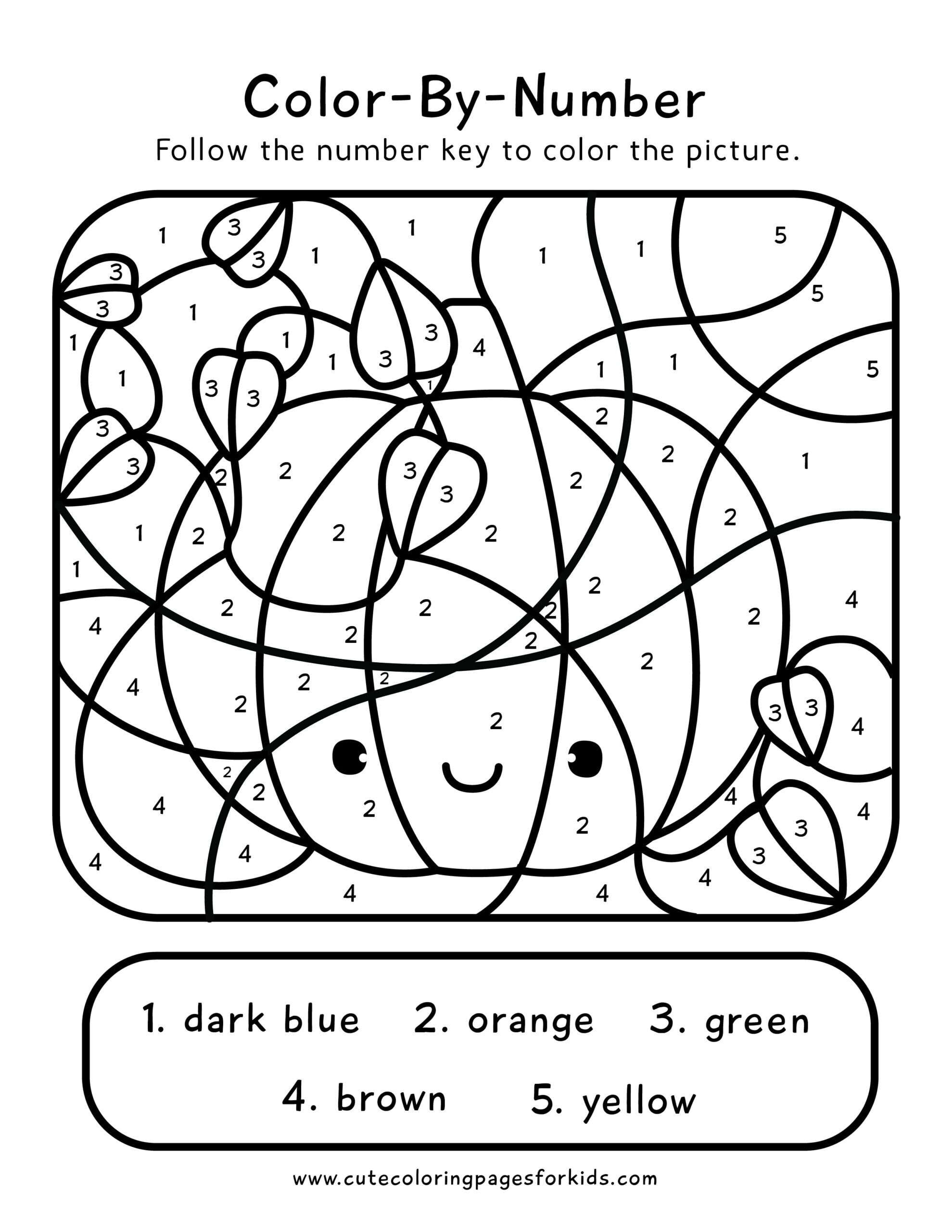 Fall Color By Number Pages