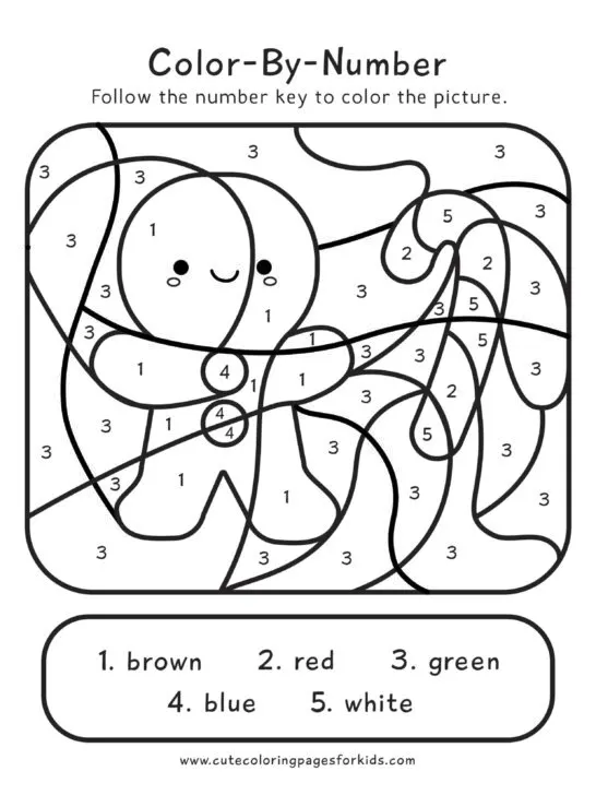 black and white color by number sheet with squiggly lines