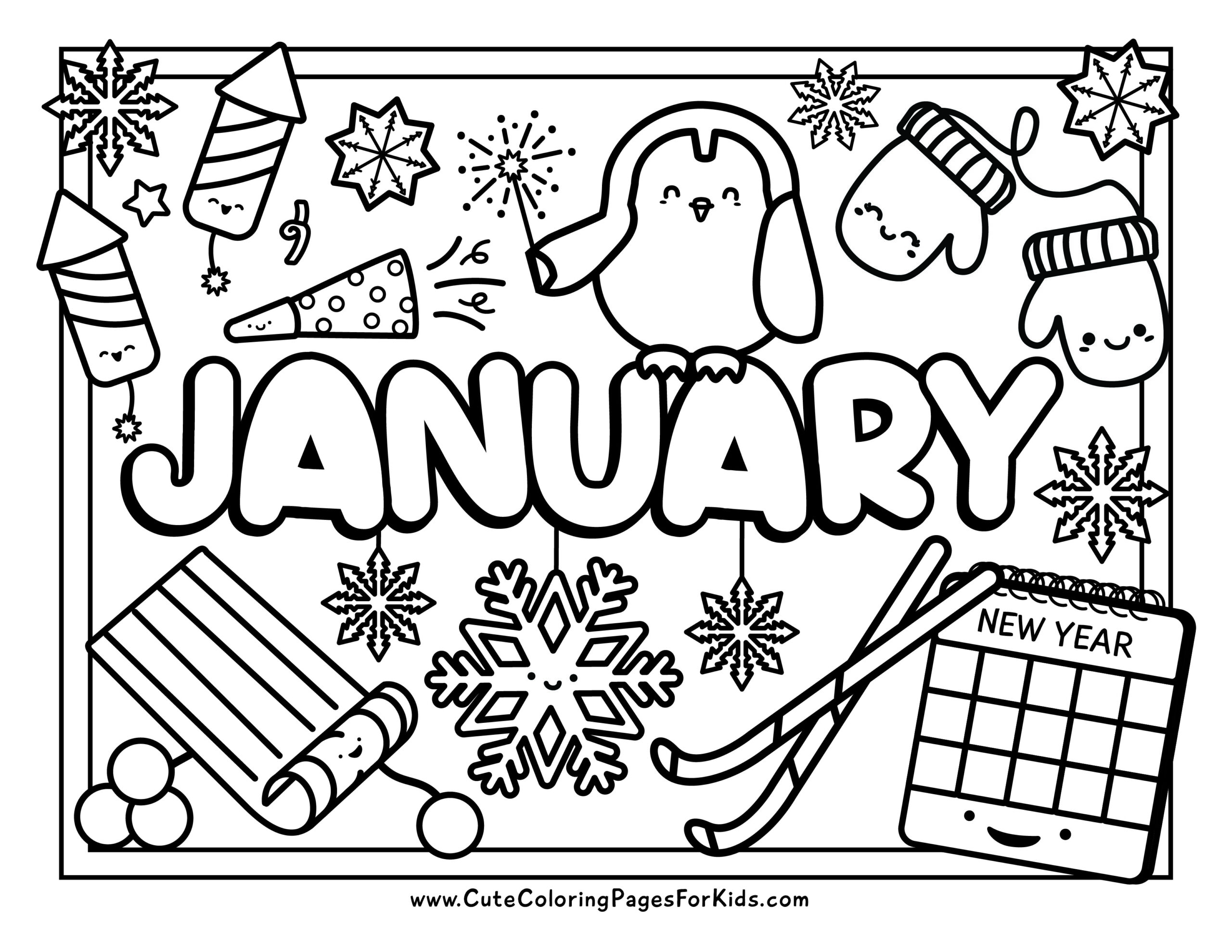 January Coloring Pages - Cute Coloring Pages For Kids