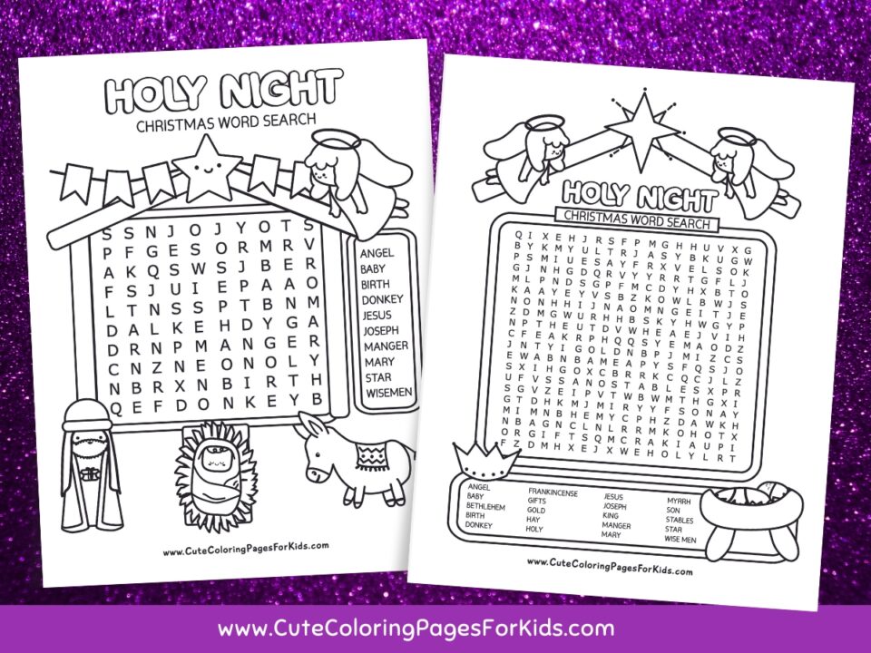Religious Christmas Word Search Cute Coloring Pages For Kids