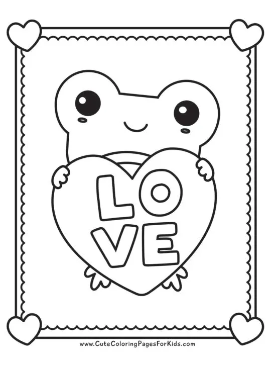 Kids Valentine's Day Coloring Pages - Kids on Valentine's Day Coloring Page