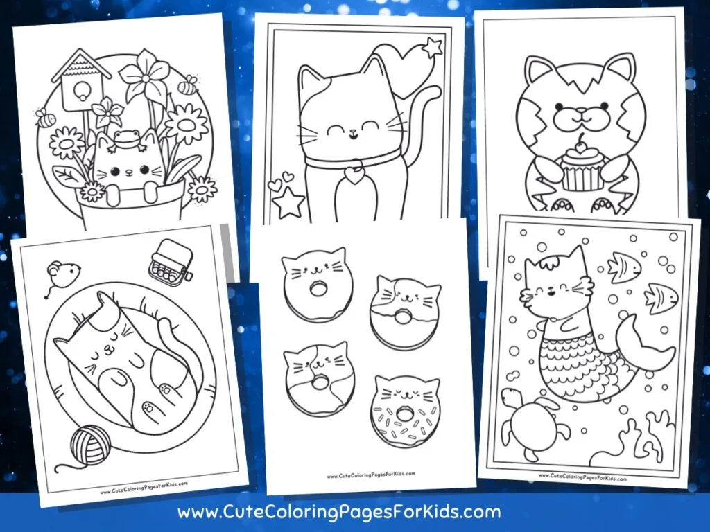 Kitty Cat Coloring Pages: 6 Free Printable PDFs - Cute Coloring Pages