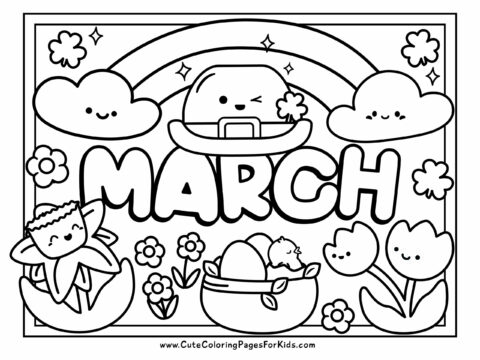 March Coloring Pages - Cute Coloring Pages For Kids