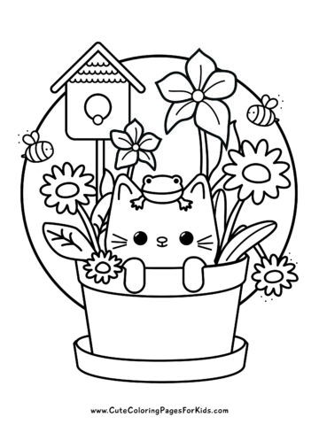 Kitty Cat Coloring Pages: 10 Free Printable PDFs - Cute Coloring Pages ...