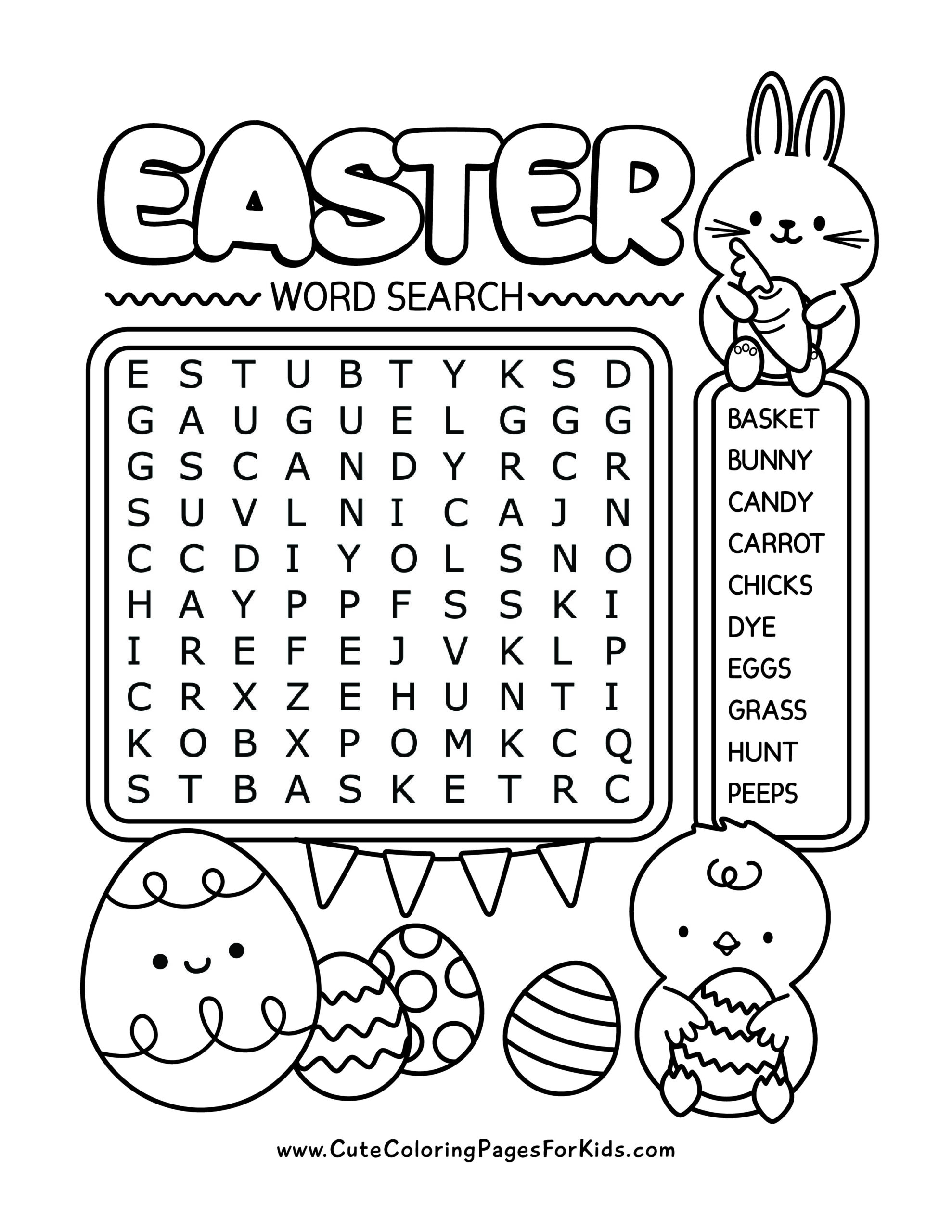 Easter Word Search: Free Printable Activity for Kids - Cute Coloring Pages For Kids