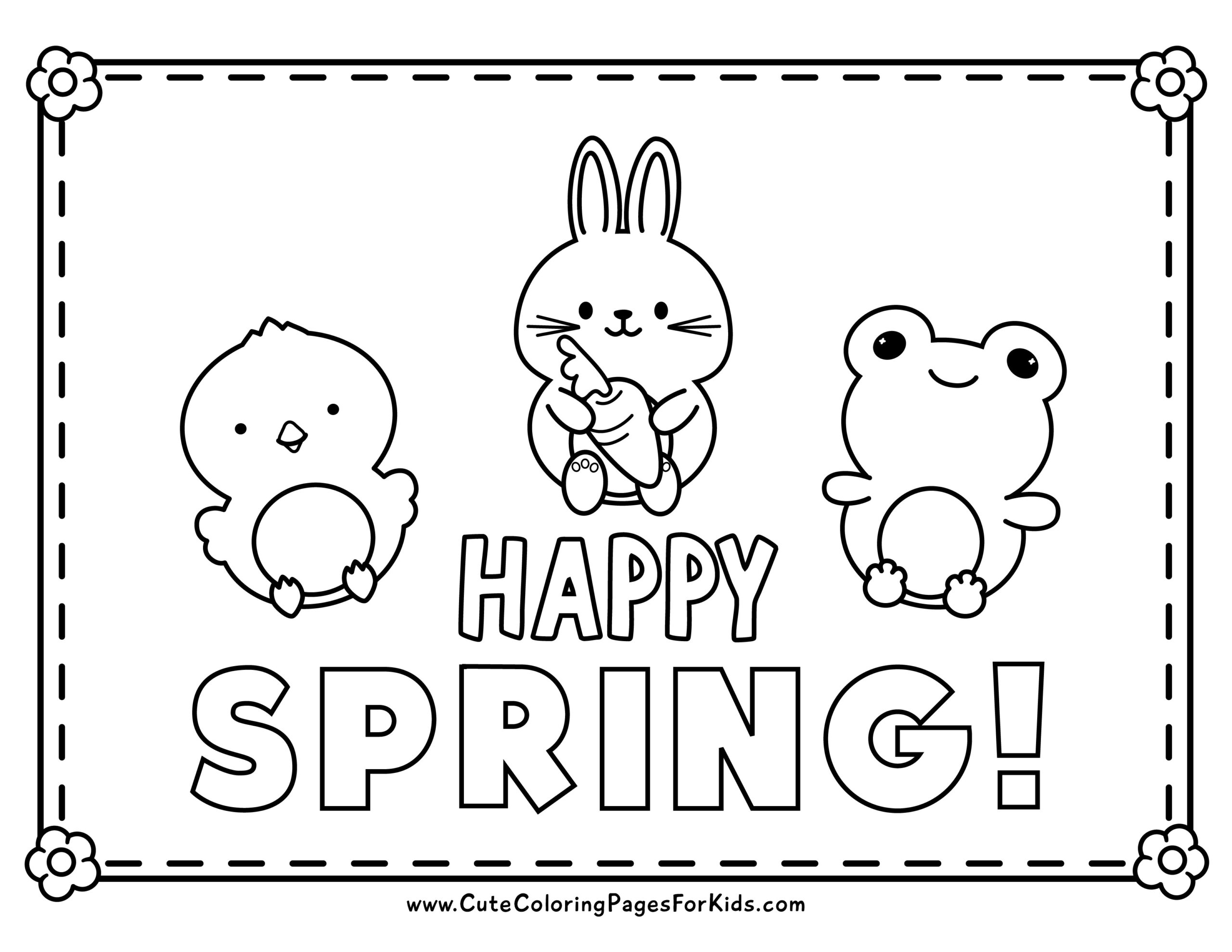 Spring Coloring Pages: 14 Free Printable PDFs - Cute Coloring Pages For ...