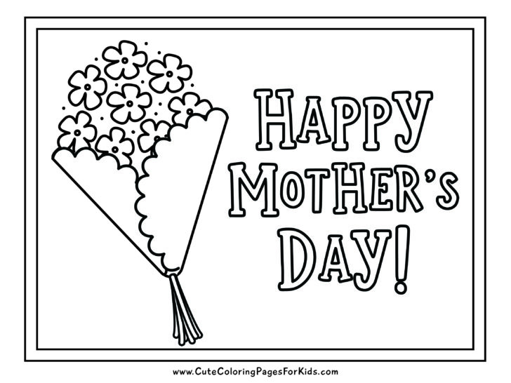 drawing of a bouquet with the words Happy Mother's Day