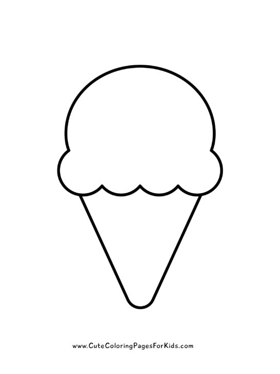 simple ice cream cone shape with black outline