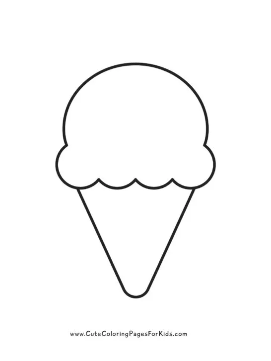 simple ice cream cone shape with black outline