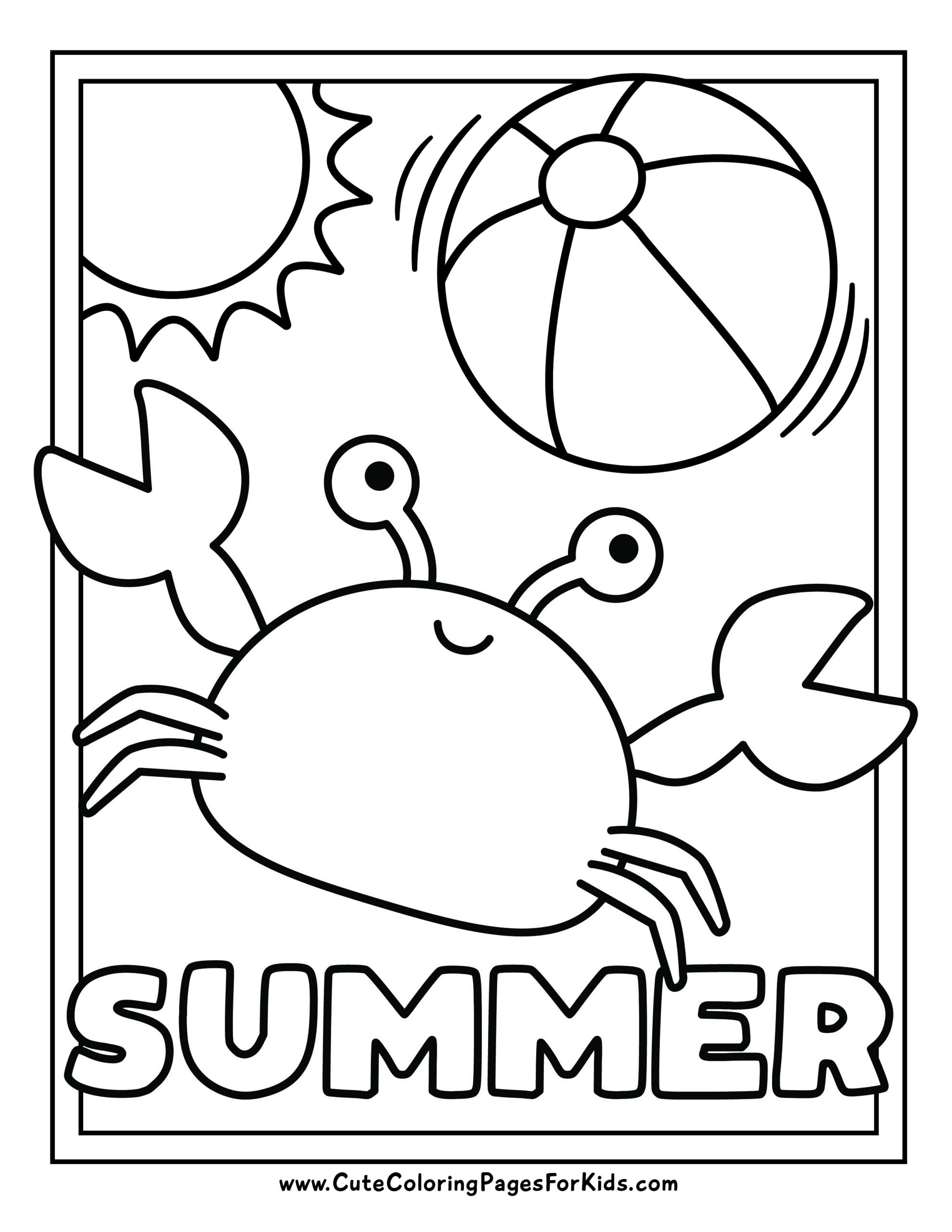 Summer Coloring Pages (10 Free Printable PDF Downloads) Cute Coloring