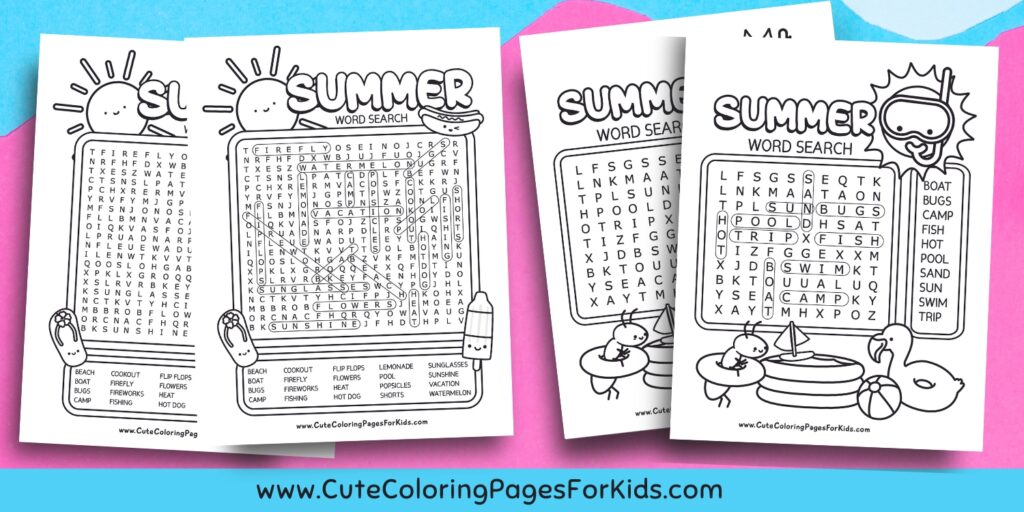 Free Printable Summer Word Search for Kids - Cute Coloring Pages For Kids