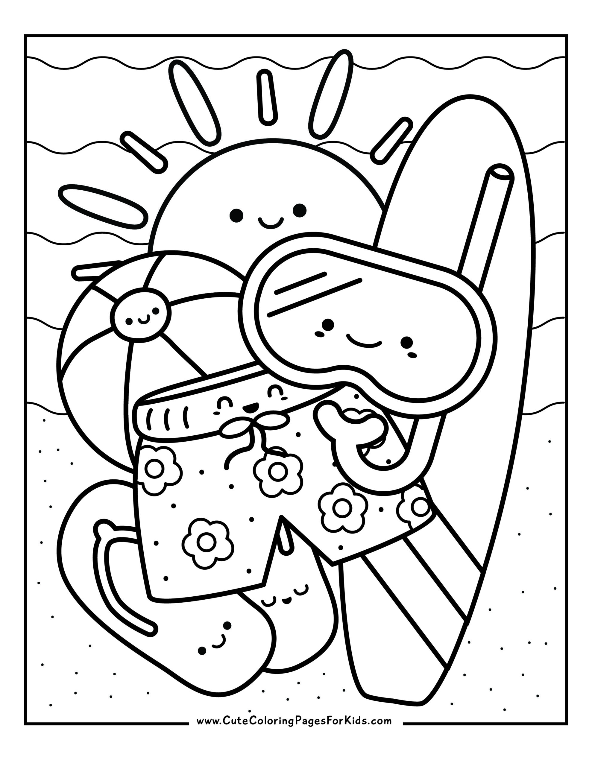 9 Beach Coloring Pages (Free Printable PDFs) - Cute Coloring Pages For Kids