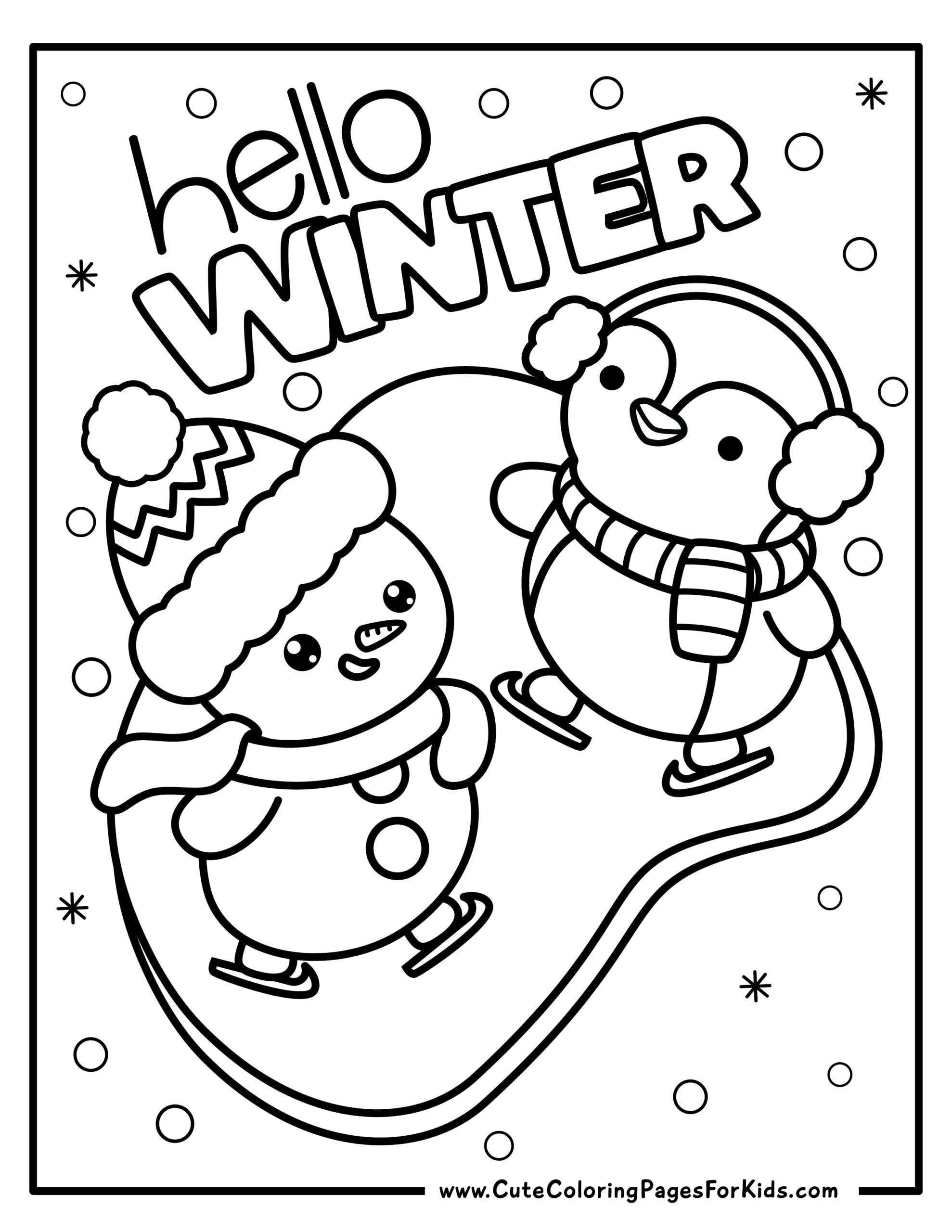 Coloring Winter Pages Preschool Printable Kindergarten Season Kids Hot 