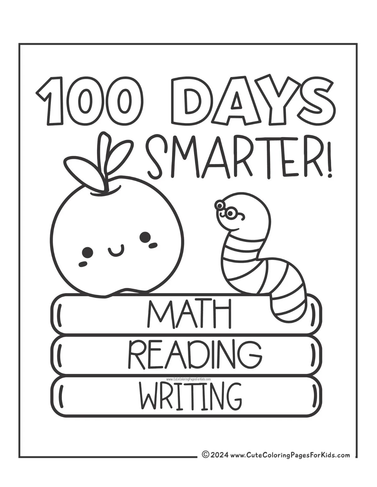 Printable 100 Coloring Page 2025 Printable 100 Coloring Page 2025