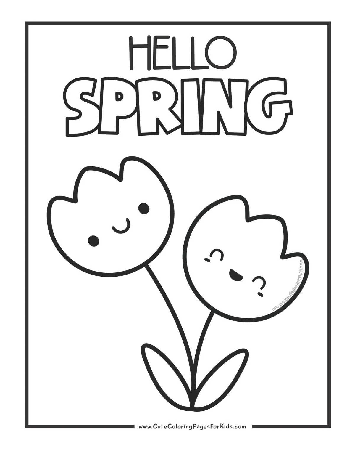 Hello Spring Coloring Pages 2025 Hello Spring Coloring Pages 2025