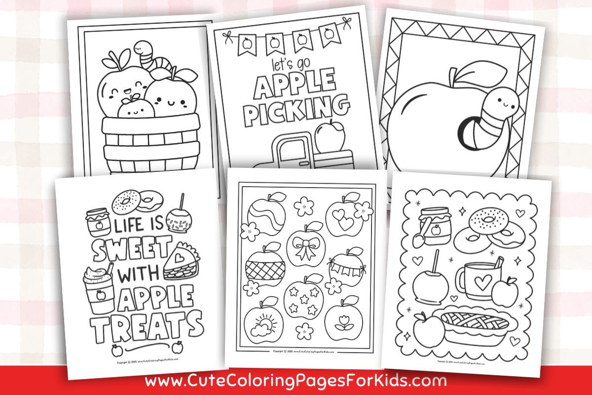 Apple coloring pages collection of printable sheets from cutecoloringpagesforkids.com