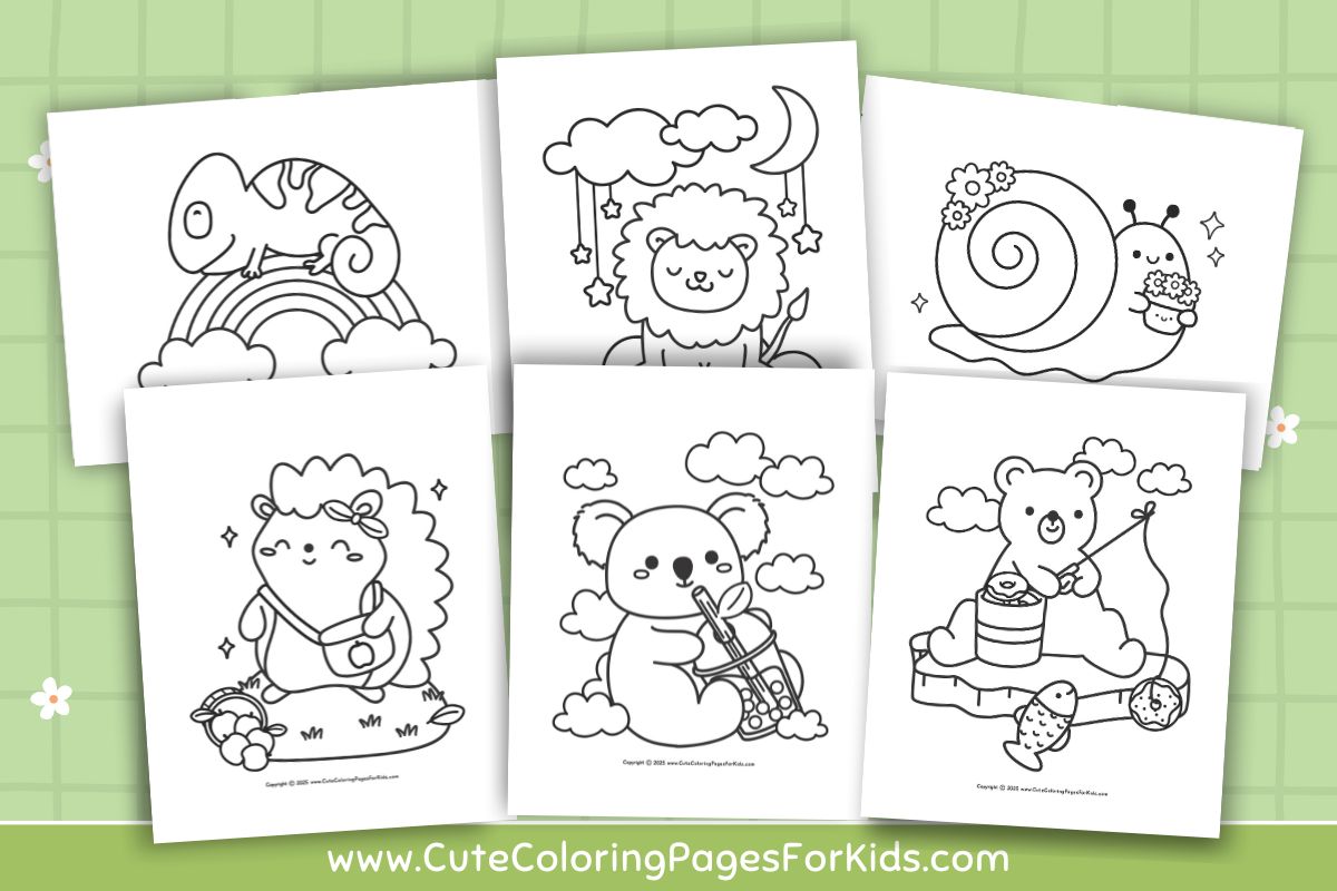 Cute animal coloring pages collection of printable sheets from cutecoloringpagesforkids.com