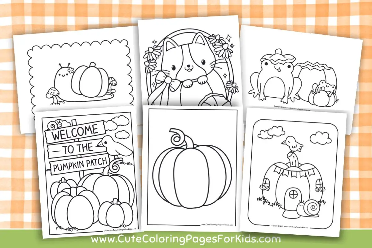 collection of pumpkin themed coloring pages from cutecoloringpagesforkids.com (by coloring sage)