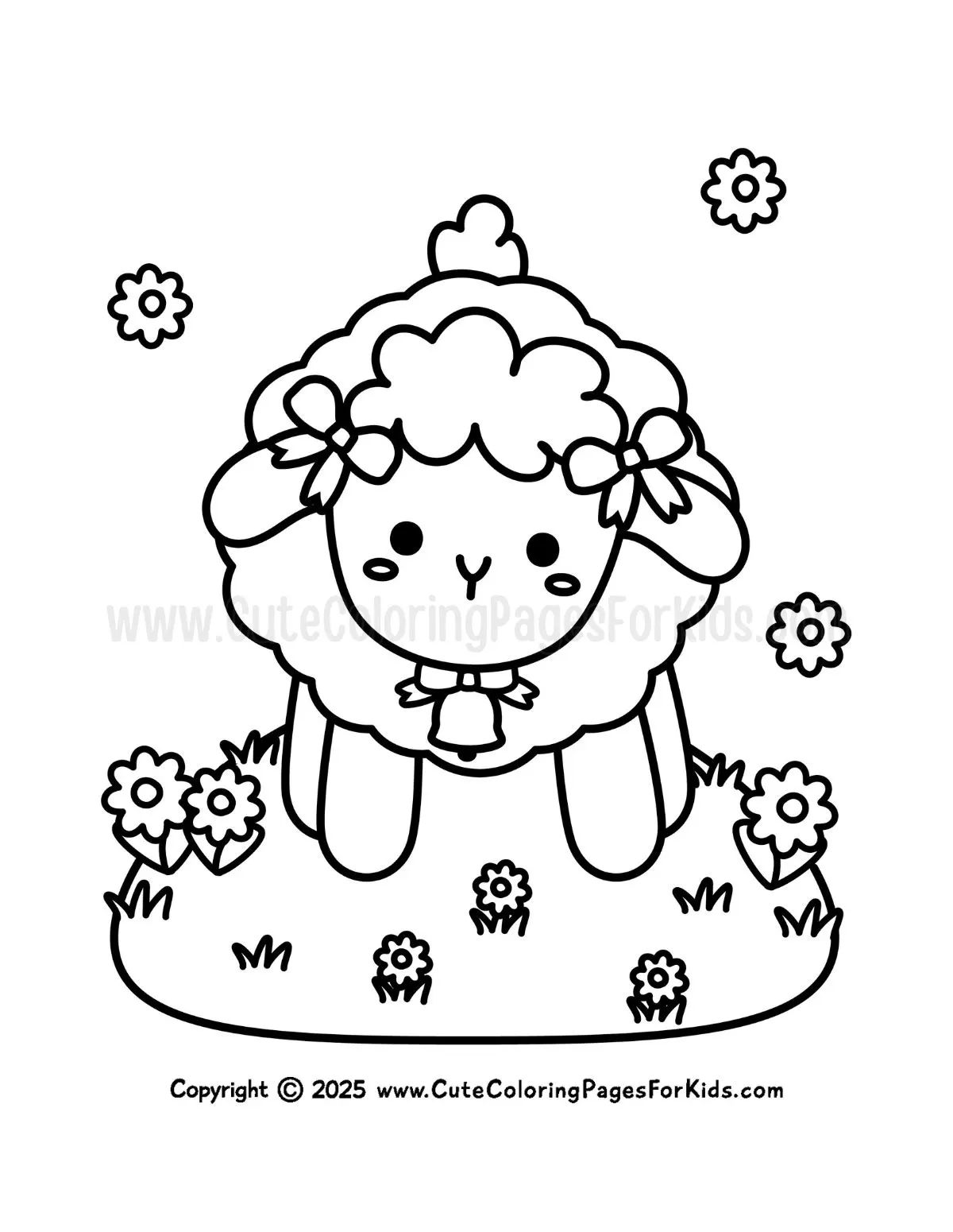 cute little lamb coloring page