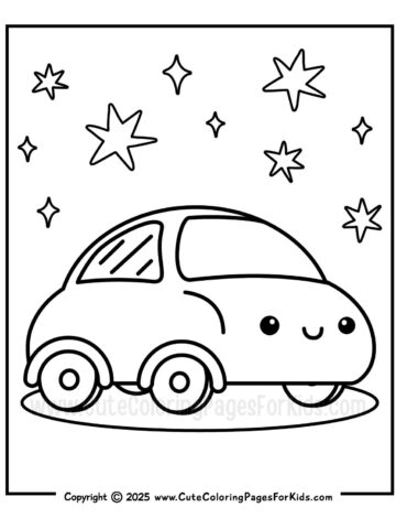 cute car coloring page for kids
