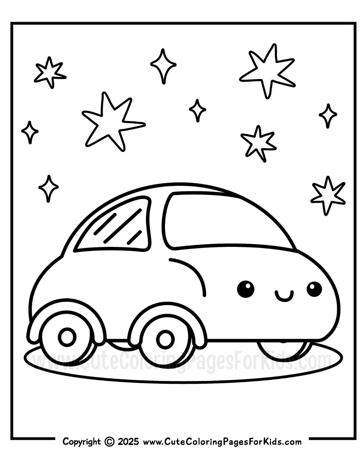 cute car coloring page for kids