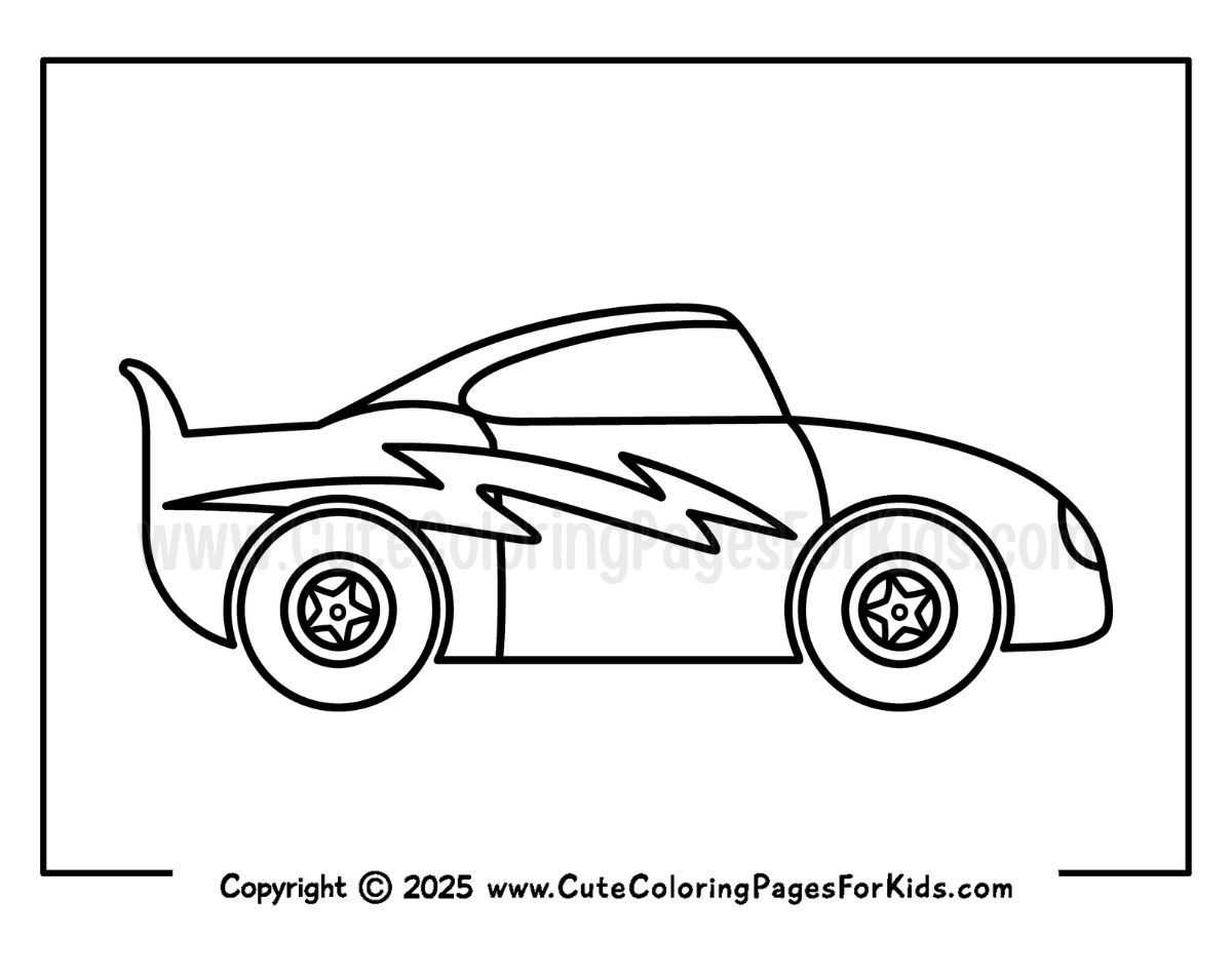 lightning sports car coloring page