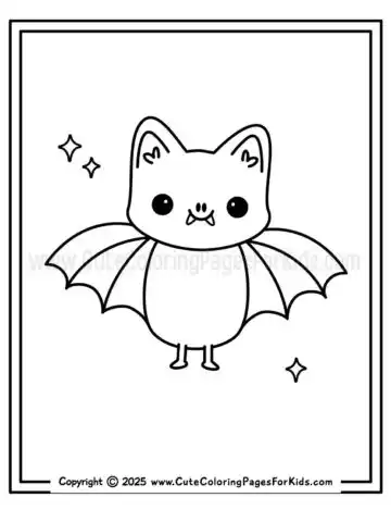 simple bat coloring page with easy bat to color