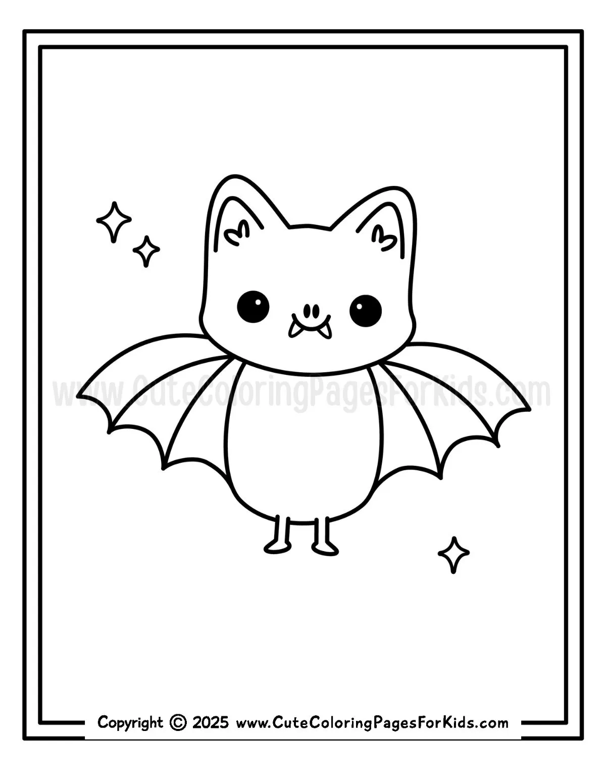 simple bat coloring page with easy bat to color