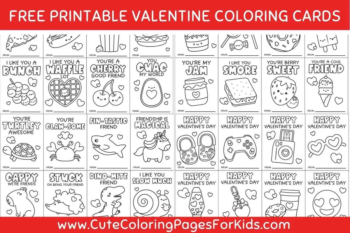 preview of coloring valentines for kids