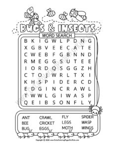 Free Printable Word Searches for Kids - Cute Coloring Pages For Kids