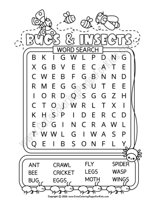 Free Printable Space Word Search for Kids - Cute Coloring Pages For Kids