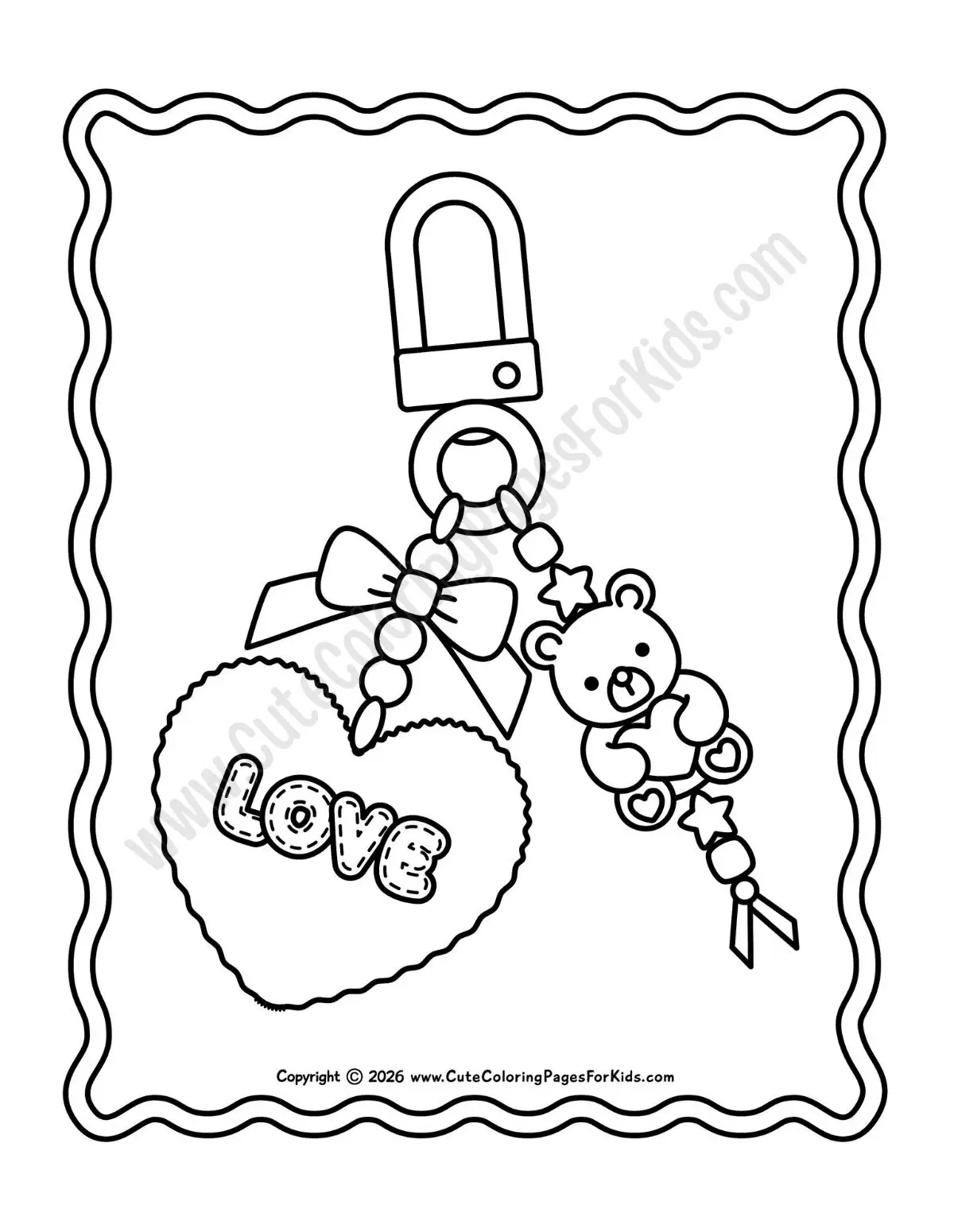 valentine bag charms coloring page