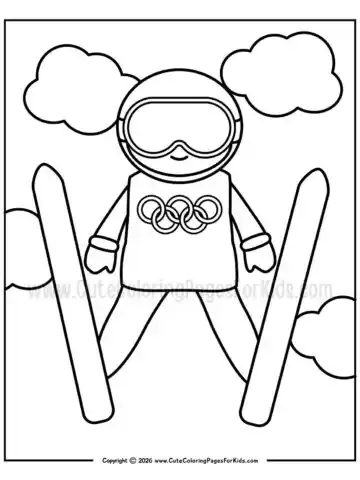 olympic ski jumper coloring page