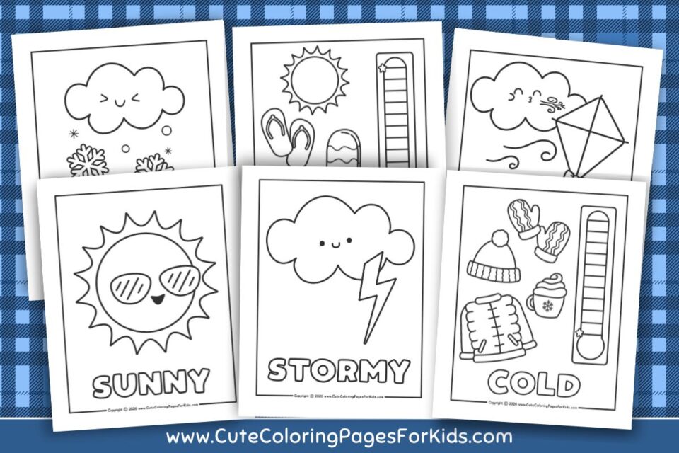Weather Coloring Pages for Kids (Free PDF Printables) - Cute Coloring ...