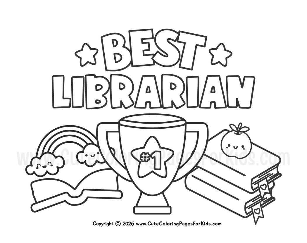 best librarian coloring page