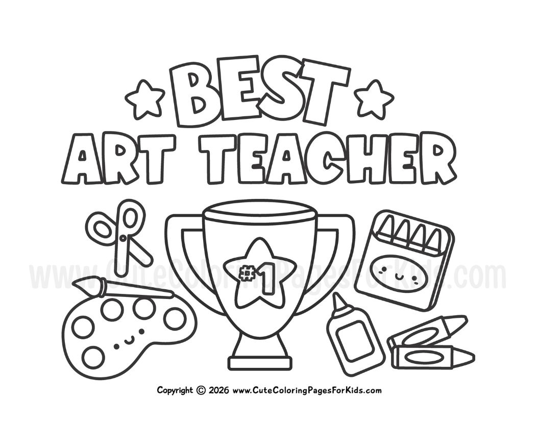 teacher appreciation coloring sheet for Art Teacher