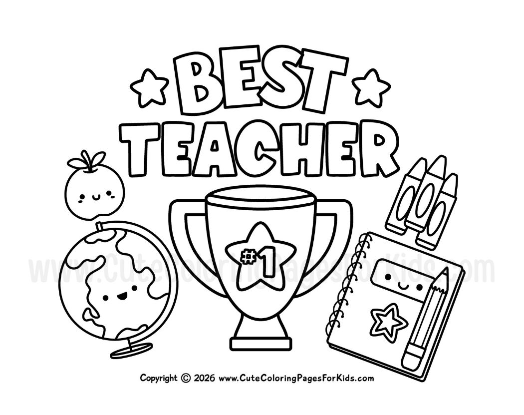 cute "best teacher" coloring sheet
