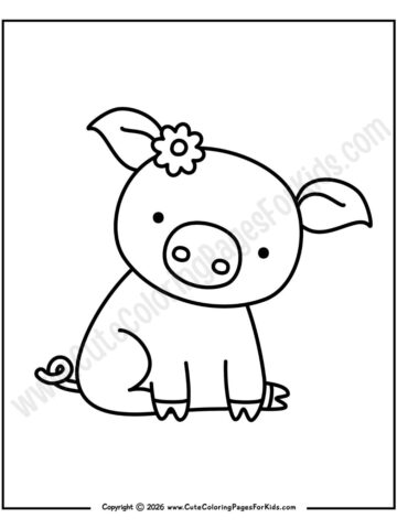 easy pig coloring page