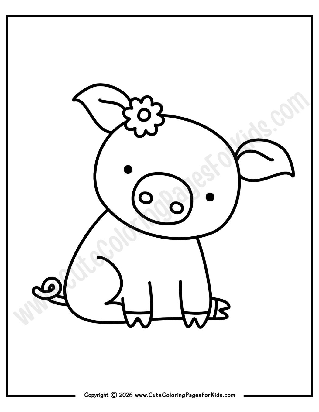 easy pig coloring page