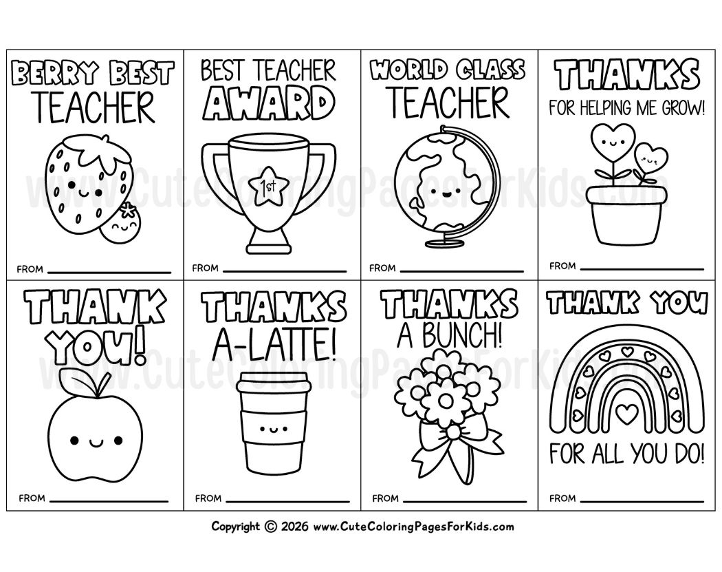 mini thank you cards for teacher appreciation week