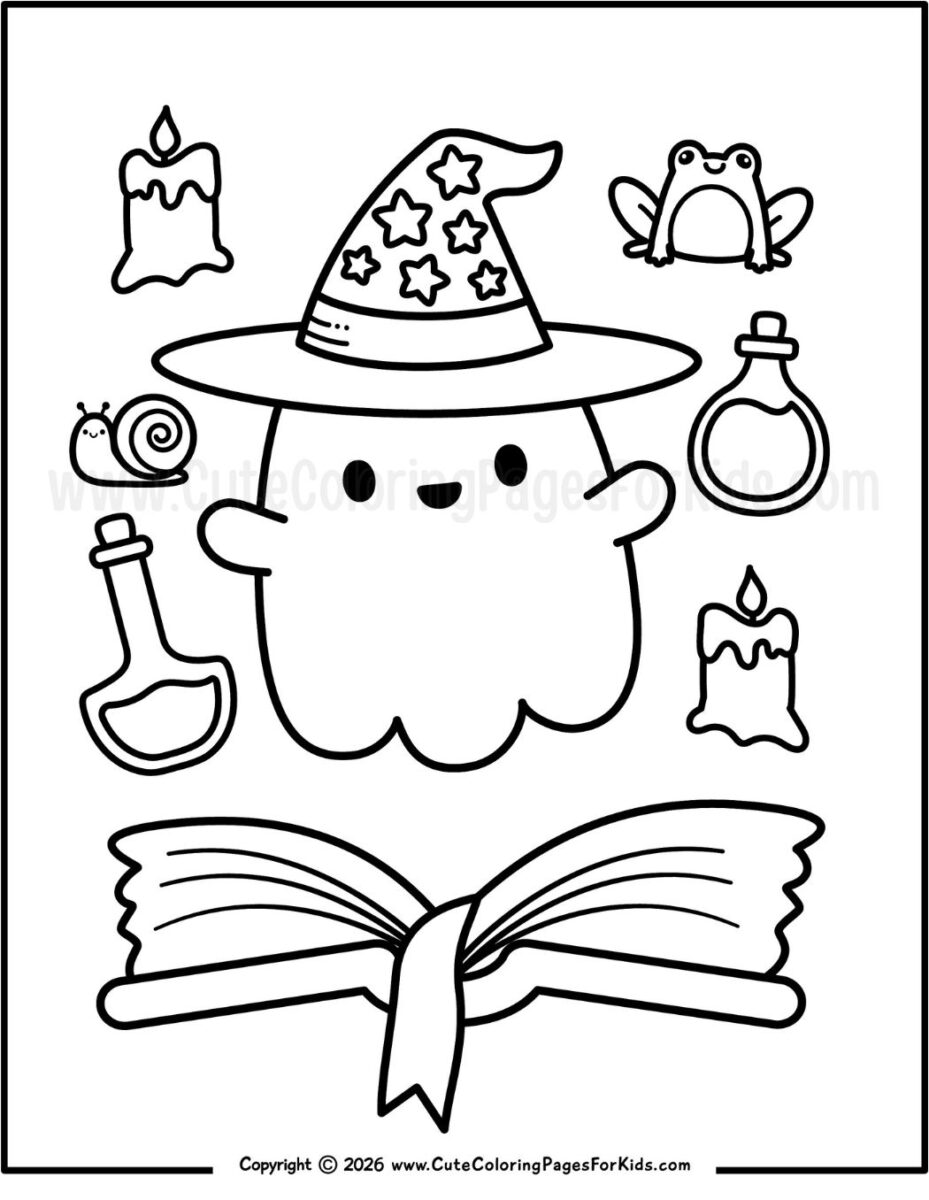 8 Cute Ghost Coloring Pages (Free Printable PDFs) - Cute Coloring Pages ...